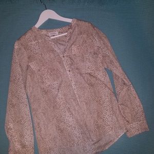 Snake Print CK button Down blouse